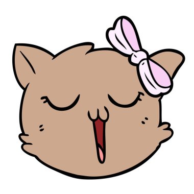 vektör çizim karikatür kedi yüz