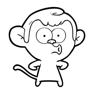 vektör çizim karikatür maymun hooting