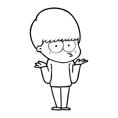 çizgi film çocuk omuzlarında shrugging karıştı