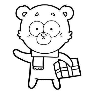 gergin Noel ayı çizgi film