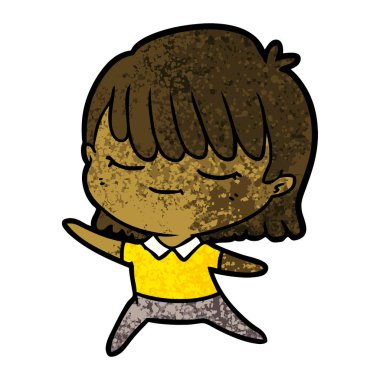 Çizgi filmdeki kadının vektör çizimi