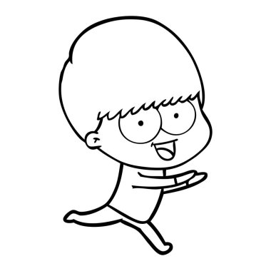 mutlu çizgi film çocuk vektör çizim