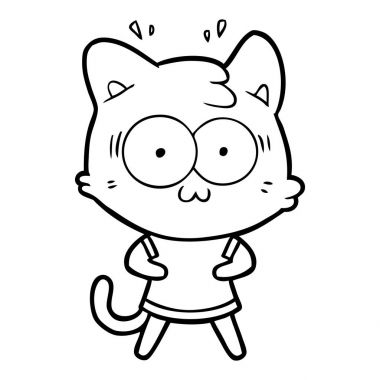 vektör çizim karikatür sürpriz kedi