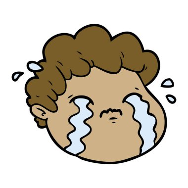 vektör çizim karikatür ağlayan çocuk