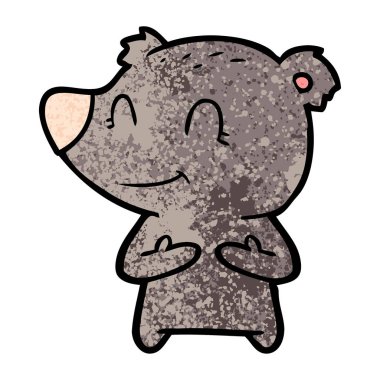 vektör çizim dost ayı çizgi film