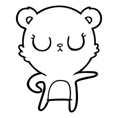 huzurlu karikatür ayı vektör çizim
