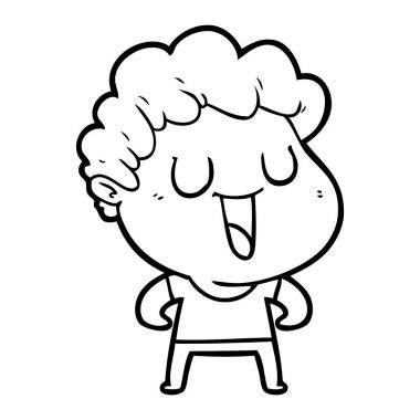 vektör çizim karikatür adam gülen