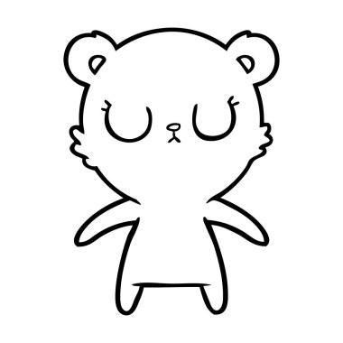 huzurlu karikatür ayı vektör çizim