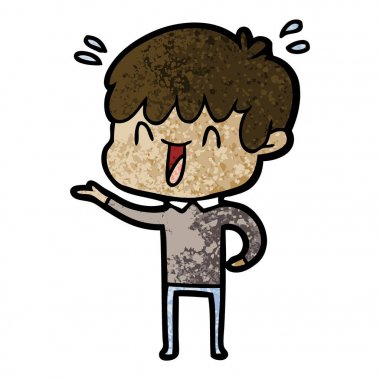 vektör çizim karikatür gülen çocuk