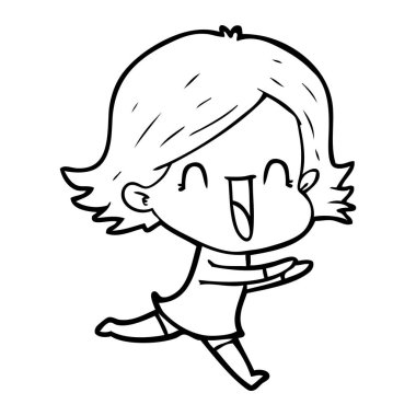 vektör çizim karikatür mutlu kadın