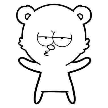 vektör çizim sıkılmış ayı çizgi film