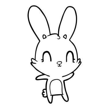 Tatlı çizgi film tavşanının vektör çizimi