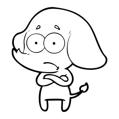 vektör çizim karikatür emin fil