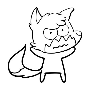 vektör çizim karikatür rahatsız fox