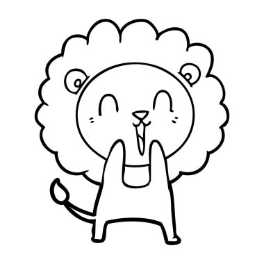 Aslan karikatür gülen vektör çizim