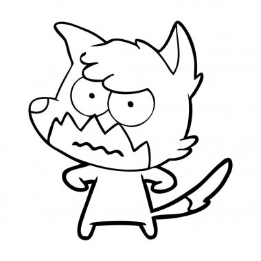 vektör çizim karikatür rahatsız fox