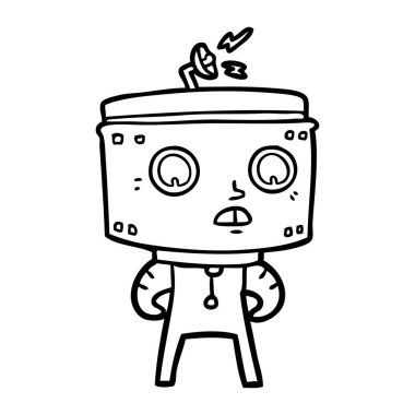 Çizgi film robotunun vektör çizimi 