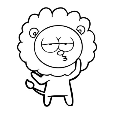 vektör çizim karikatür Yorgun aslan