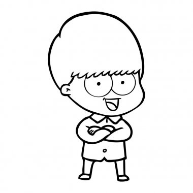 mutlu çizgi film çocuk vektör çizim