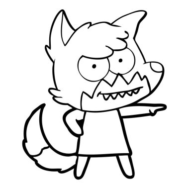 vektör çizim karikatür sırıtan Fox