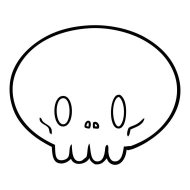 vektör çizim karikatür kafatası