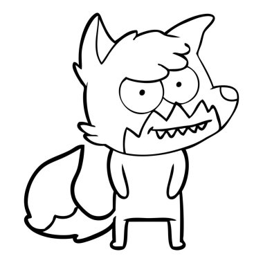 vektör çizim karikatür sırıtan Fox