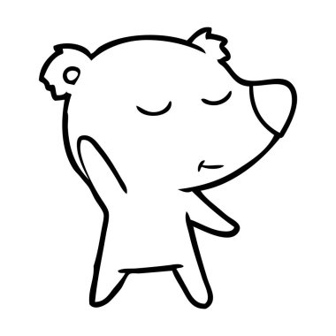 mutlu karikatür kutup ayısı