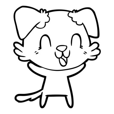 vektör çizim karikatür köpek gülen