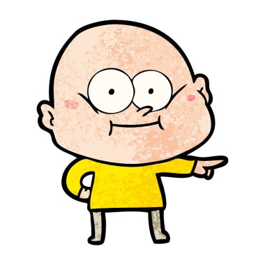 karikatür kel adam bakıyor