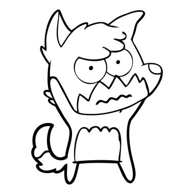 vektör çizim karikatür rahatsız fox