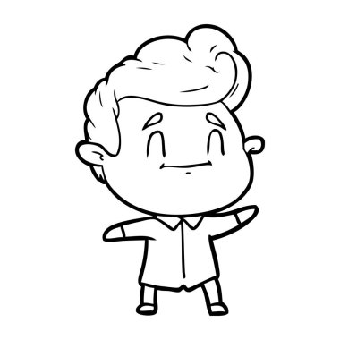mutlu çizgi film adam vektör çizim