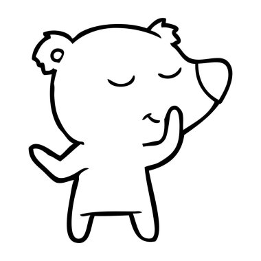 mutlu karikatür ayı vektör çizim