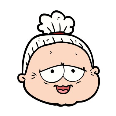 vektör çizim karikatür yaşlı kadın