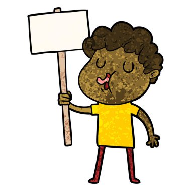  vektör çizim karikatür adam şarkı