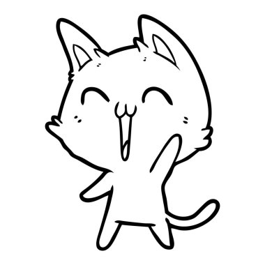 sistemindaki mutlu karikatür kedi