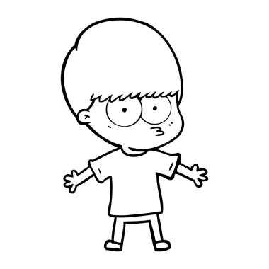 gergin çizgi film çocuk vektör çizim