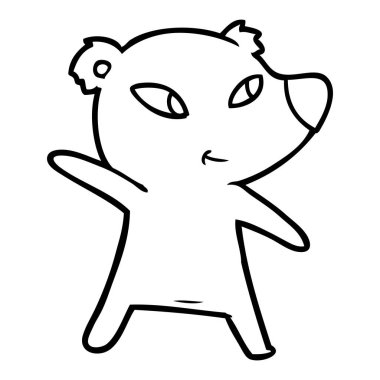 Tatlı çizgi film ayısının vektör çizimi