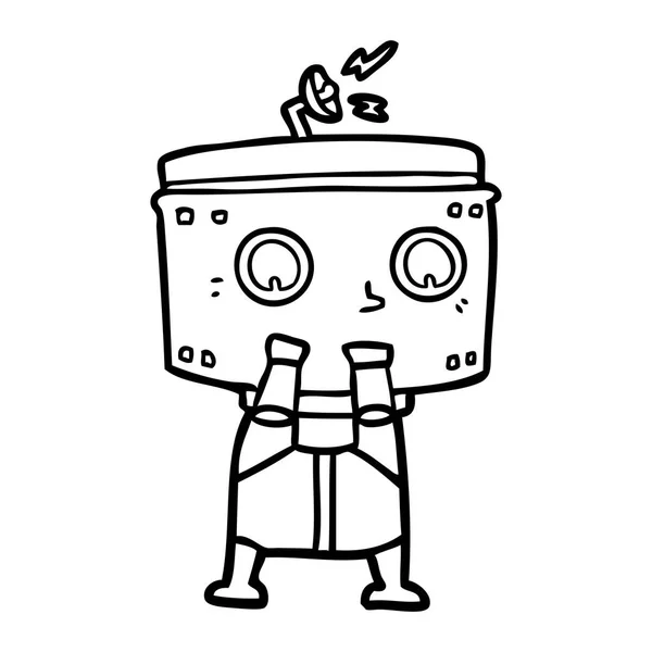 Vektor Illustration Tecknad Robot — Stock vektor