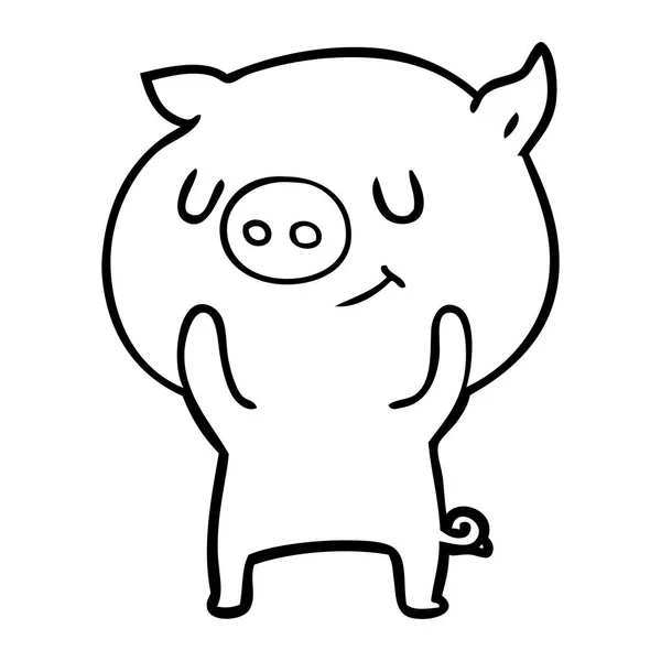 Illustration Vectorielle Cochon Heureux Dessin Animé — Image vectorielle