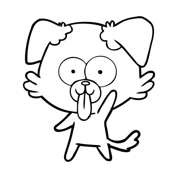 Perro Dibujos Animados Con Lengua Sobresaliendo — Vector de stock