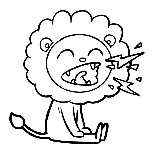Vector Illustration Cartoon Roaring Lion — Stock Vector