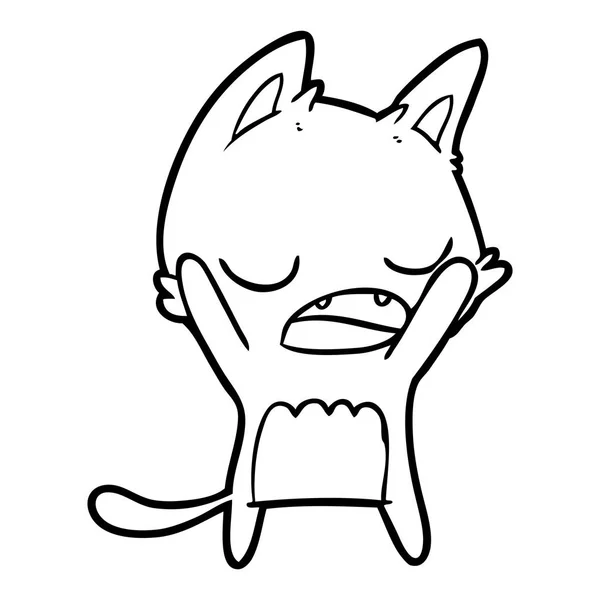 Vektorové Ilustrace Kreslené Zívající Kočka — Stockový vektor