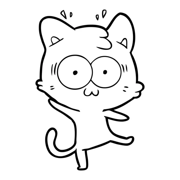 Ilustração Vetorial Desenho Animado Gato Surpreso — Vetor de Stock