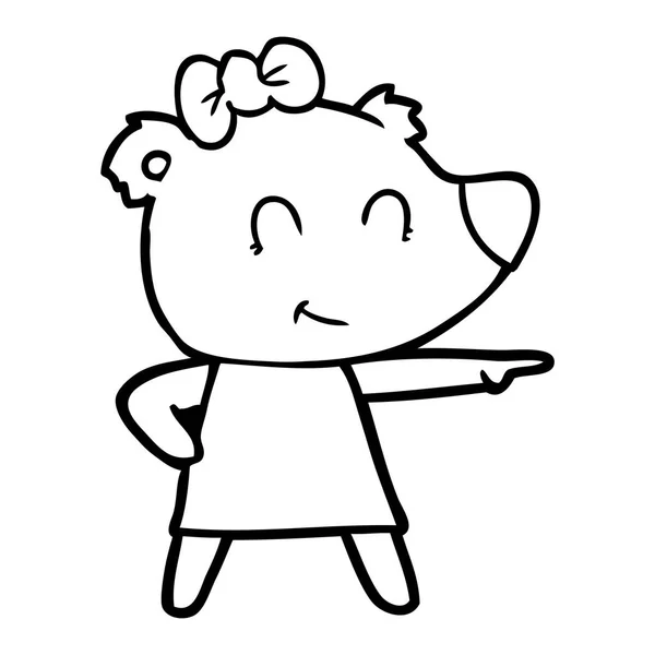 女熊卡通的矢量插画 — 图库矢量图片