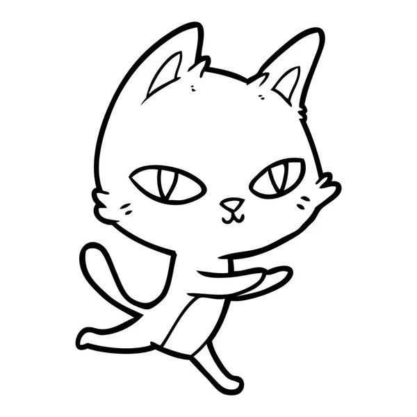 Vector Illustration Cartoon Cat Staring — Stock Vector