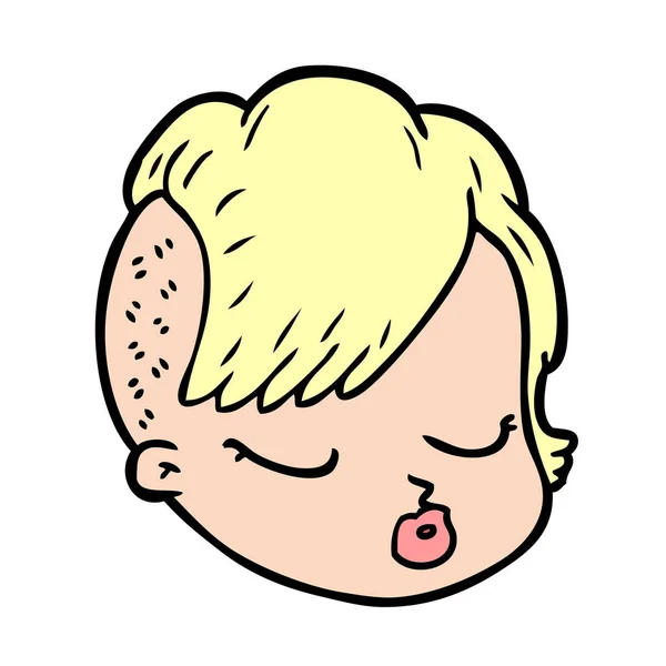 Illustration Vectorielle Visage Féminin Dessin Animé — Image vectorielle
