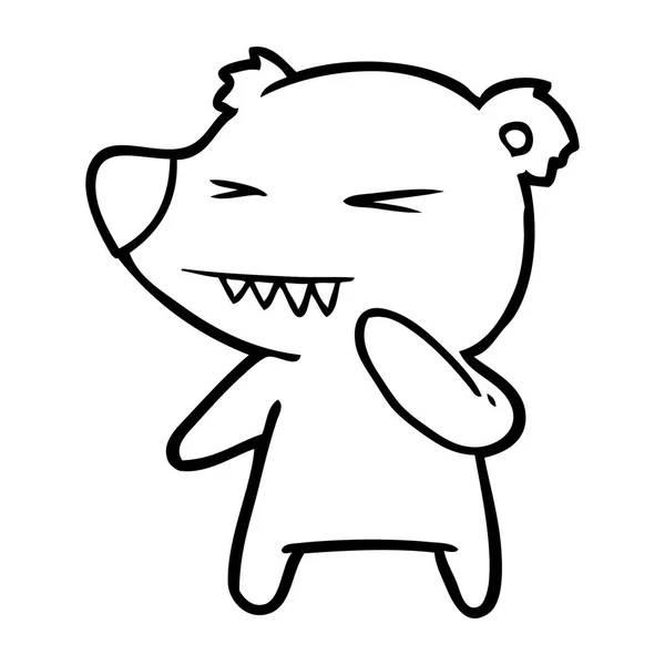 Arrabbiato Orso Polare Cartone Animato — Vettoriale Stock