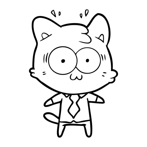 Vector Illustration Cartoon Surprised Cat — Stock Vector