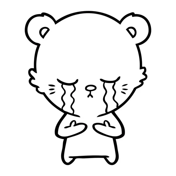 Ilustração Vetorial Urso Desenho Animado Chorando — Vetor de Stock