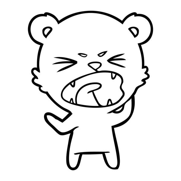 Angry Cartoon Bear Shouting — Stock Vector